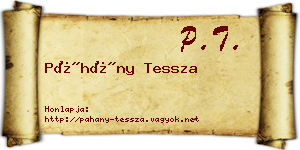 Páhány Tessza névjegykártya